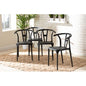 Baxton Studio Warner Modern Black Plastic Dining Chair Set