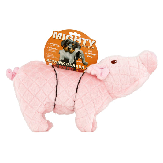 Mighty Farm Piglet Durable Plush Squeaky Dog Toy - Pink