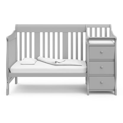 Storkcraft Portofino 5-in-1 Convertible Crib and Changer Pebble Gray
