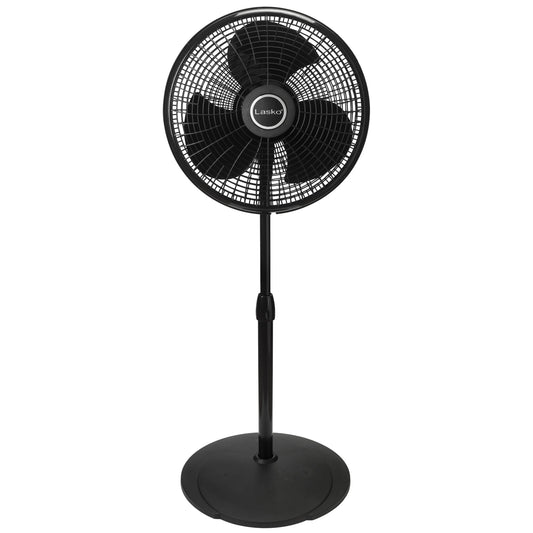 Lasko 16" Performance Oscillating Pedestal Fan with 3 Speeds, 2527, Black