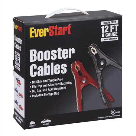 EverStart Heavy Duty 12-Foot 8-Gauge Booster Cables 165 Amps