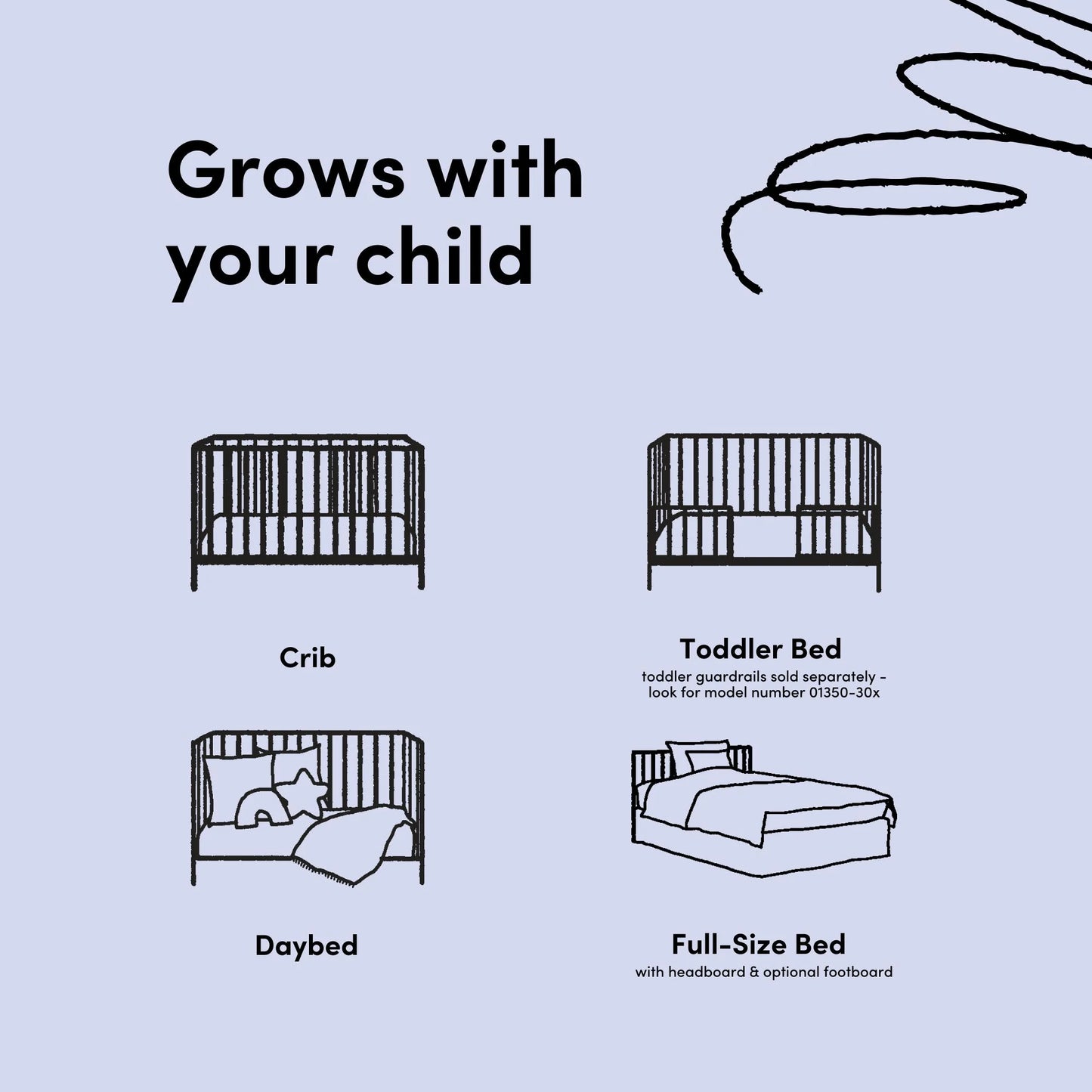 Storkcraft Portofino 5-in-1 Convertible Crib and Changer Pebble Gray