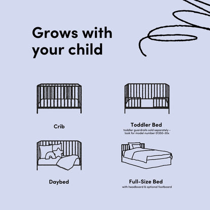 Storkcraft Portofino 5-in-1 Convertible Crib and Changer Pebble Gray
