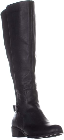 Alfani Womens Kallumm Wide Calf Faux Leather Riding Boots Black Size 8.5