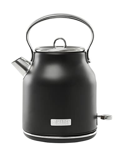 Haden Heritage Electric Kettle 1.7 L, 7-Cup, Black and Chrome