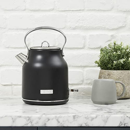 Haden Heritage Electric Kettle 1.7 L, 7-Cup, Black and Chrome