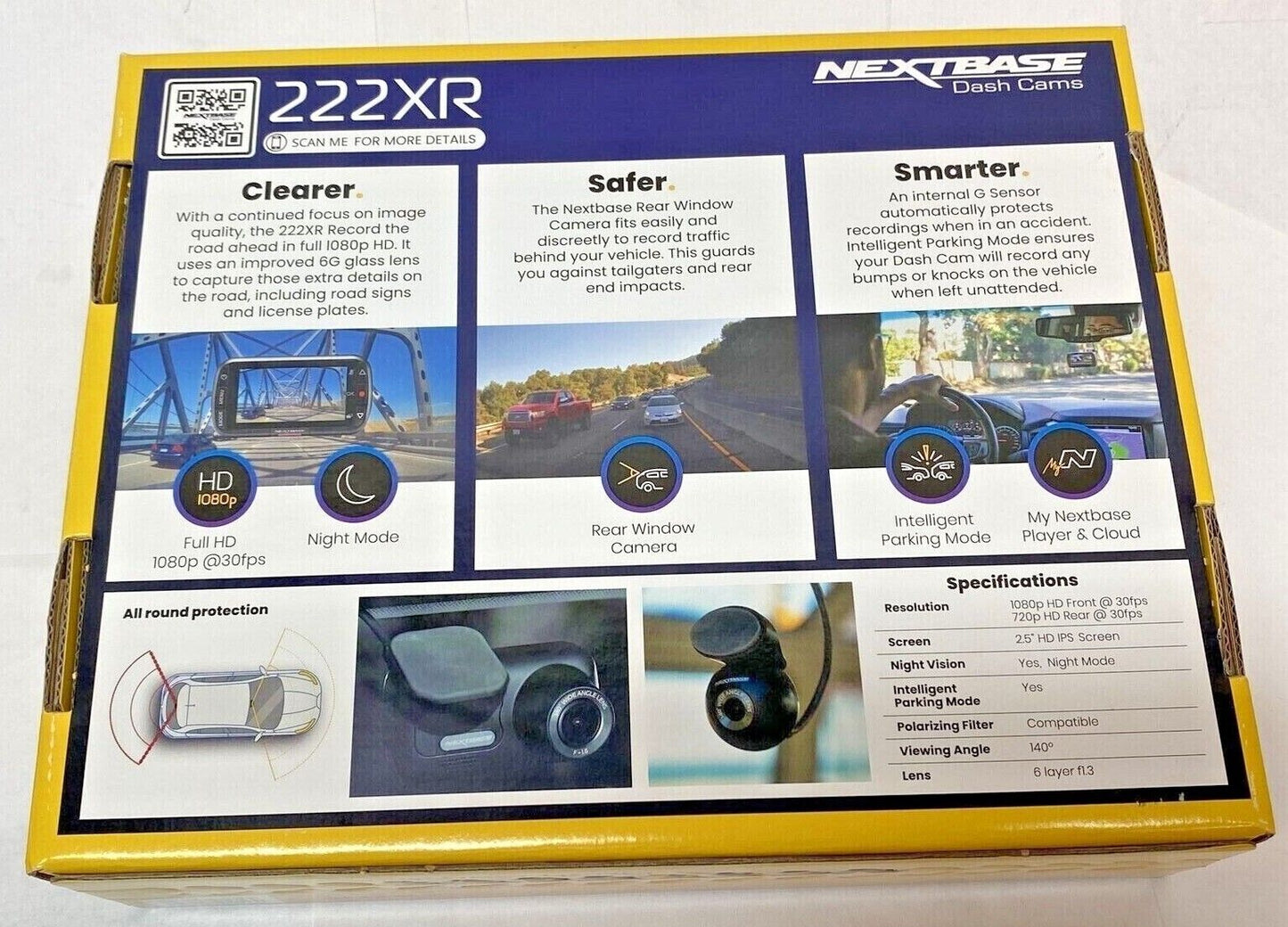 Nextbase 222XRWC Dash Cam with Rear Camera, 1080p HD