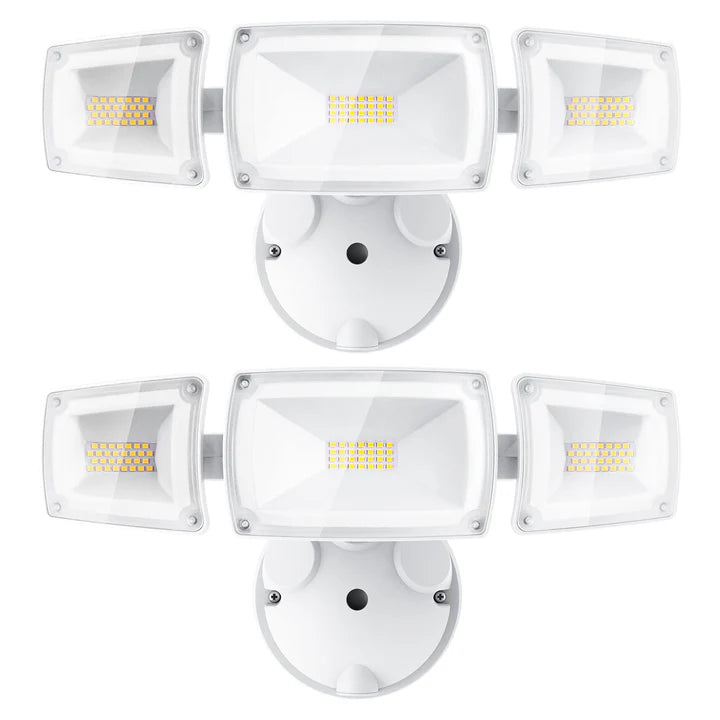 Ustellar 55W Led Flood Lights Outdoor, 5500Lm, Ip65 Waterproof, 2 Pack - White Security Light