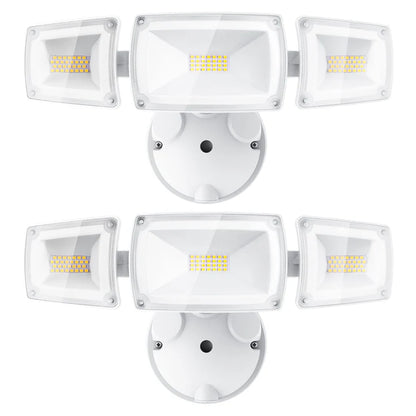 Ustellar 55W Led Flood Lights Outdoor, 5500Lm, Ip65 Waterproof, 2 Pack - White Security Light