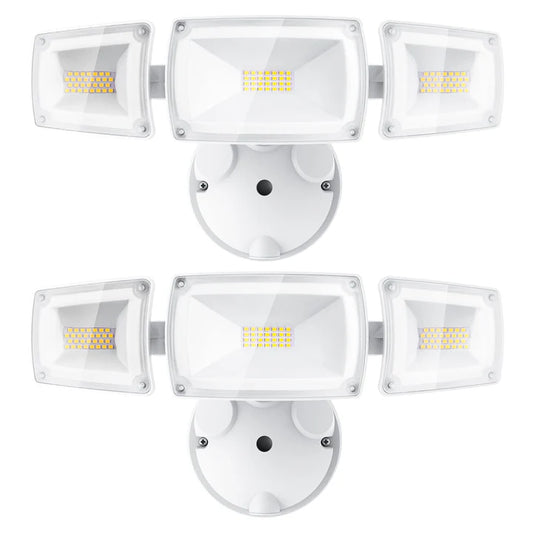 Ustellar 55W Led Flood Lights Outdoor, 5500Lm, Ip65 Waterproof, 2 Pack - White Security Light