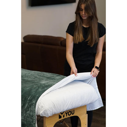 Microfiber Massage Spa Table Sheets 3pc Set - Wrinkle-Resistant, Includes Flat, Fitted Sheet and Massage Face Rest Cover (White)