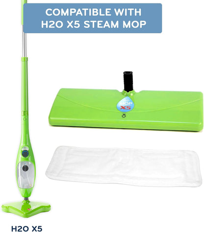 H20 Mop X5 Steam Mop & Large Mop Head - 11pc - For Cleaning Hardwood and Kitchen Tile Floors, Grout Cleaner, Upholstery Cleaner and Carpets