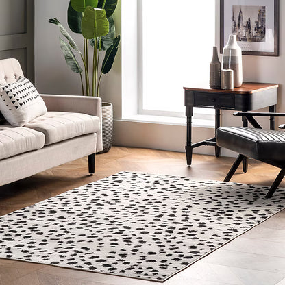 nuLOOM Creek Loomed Beige Rectangular Indoor Animal print Area rug 5 x 8 (ft)