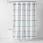 Pillowfort Striped Tassels Kids' Shower Curtain Blue - OEKO-TEX Certified