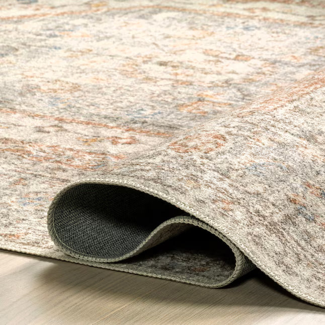 nuLOOM Revel 5 x 8 (ft) Loomed Grey Rectangular Indoor Medallion Machine washable Area rug