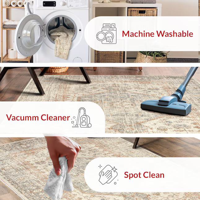 nuLOOM Revel 5 x 8 (ft) Loomed Grey Rectangular Indoor Medallion Machine washable Area rug