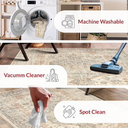 nuLOOM Revel 5 x 8 (ft) Loomed Grey Rectangular Indoor Medallion Machine washable Area rug