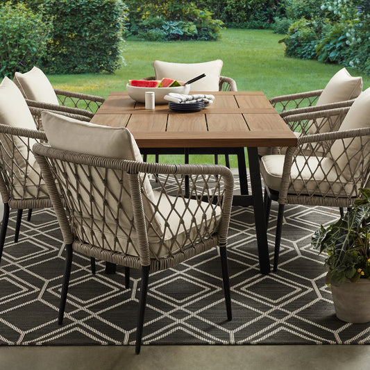 Better Homes & Gardens Kennedy Pointe 70 Steel Outdoor Dining Table Brown/Black