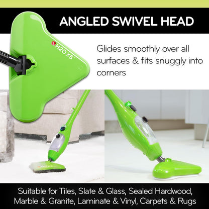 H20 Mop X5 Steam Mop & Large Mop Head - 11pc - For Cleaning Hardwood and Kitchen Tile Floors, Grout Cleaner, Upholstery Cleaner and Carpets