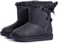 KRABOR Toddlers size 5  Boots, Glitter Warm Winter Snow Shoes with Cotton Lining and Cute Bow