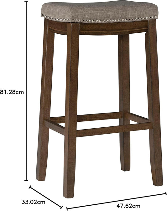 Linon Home Décor Kingston Rustic Backless Bar Stool,