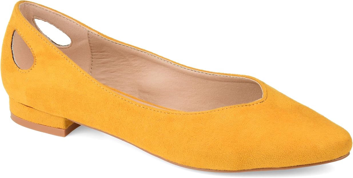 Journee Womens Devon Flat - Mustard Size 8.5