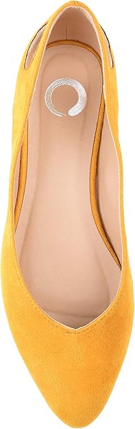 Journee Womens Devon Flat - Mustard Size 8.5