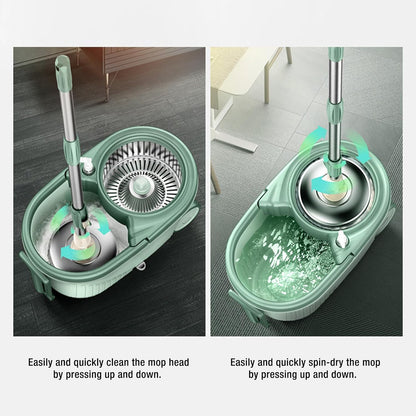 Spin Mop Bucket, Reusable Labor Saving Deep Solution for Home and Office, Washable Mop