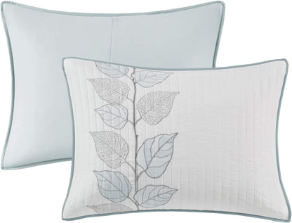 Madison Park Caelie King Embroidery Blue Coverlet Set (King)