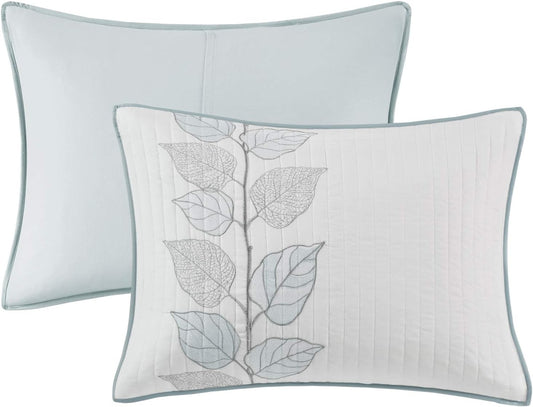 Madison Park Caelie King Embroidery Blue Coverlet Set (King)