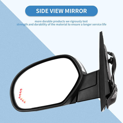 ECCPP Left Driver Side Mirror Towing Chrome Mirror Replacement Fit For 2007-2013 For Chevy Avalanche Silverado Suburban Tahoe For GMC Sierra Yukon Power Heated Turn Signal GM1320435
