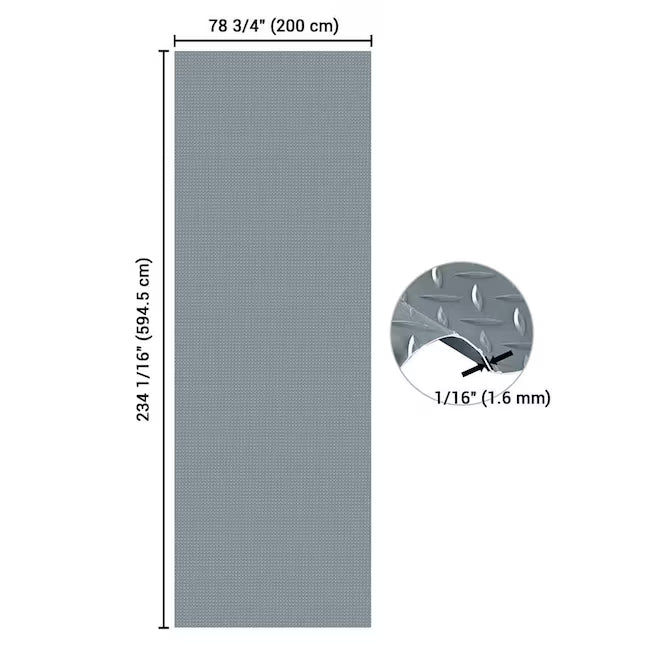 Yescom Garage Floor Mat Roll 19.5x6.5 Ft Anti-slip Diamond Parking Protect Cover Under Car Gym PVC Flooring