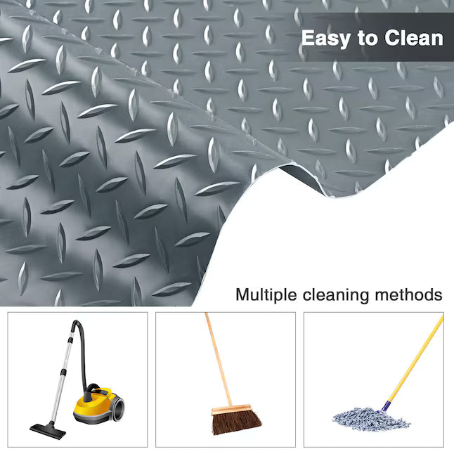Yescom Garage Floor Mat Roll 19.5x6.5 Ft Anti-slip Diamond Parking Protect Cover Under Car Gym PVC Flooring