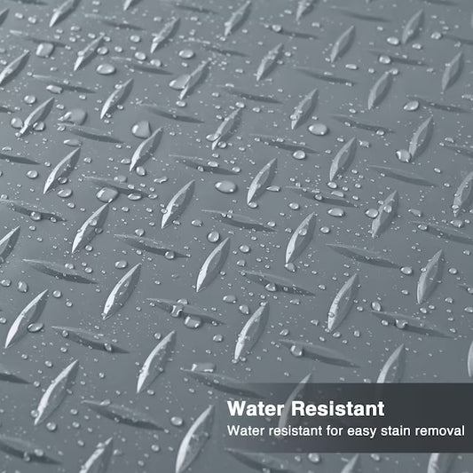 Yescom Garage Floor Mat Roll 19.5x6.5 Ft Anti-slip Diamond Parking Protect Cover Under Car Gym PVC Flooring