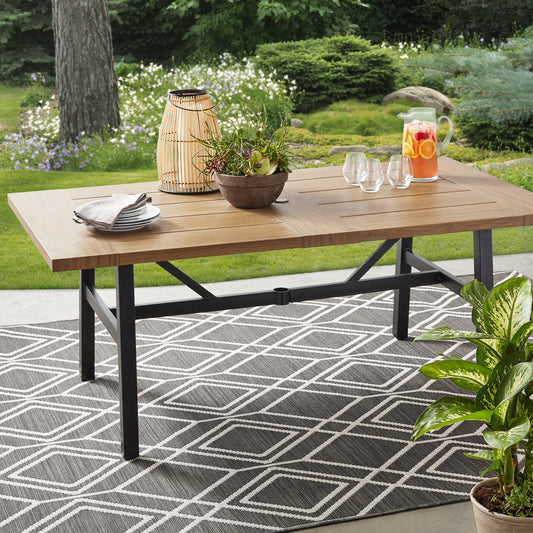 Better Homes & Gardens Kennedy Pointe 70 Steel Outdoor Dining Table Brown/Black