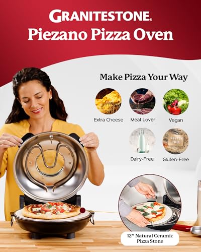 GRANITESTONE Piezano 12-Inch Electric Pizza Oven