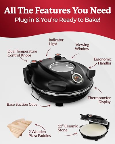 GRANITESTONE Piezano 12-Inch Electric Pizza Oven