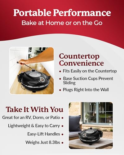GRANITESTONE Piezano 12-Inch Electric Pizza Oven