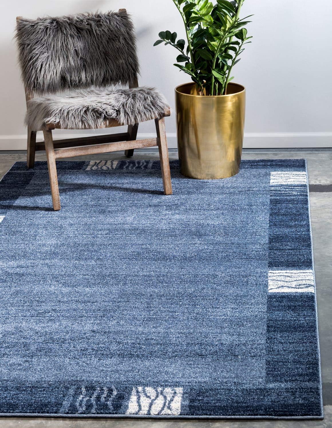 Unique Loom Del Mar Collection Area Rug - Sarah (3' 3" x 5' 3" Rectangle, Light Blue/ Blue)