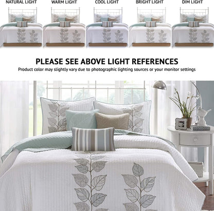 Madison Park Caelie King Embroidery Blue Coverlet Set (King)