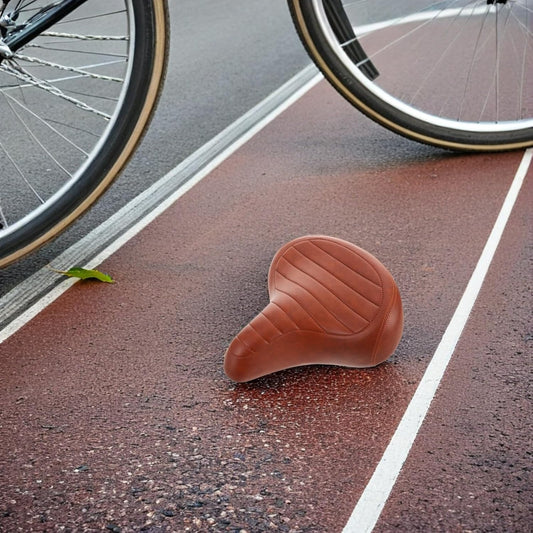 Wide PU Padded Bike Seat with Water-Resistant Finish Oversized Comfortable Saddle for Men and Women Easy Cycling Accessory for Mountain and Road Bikes