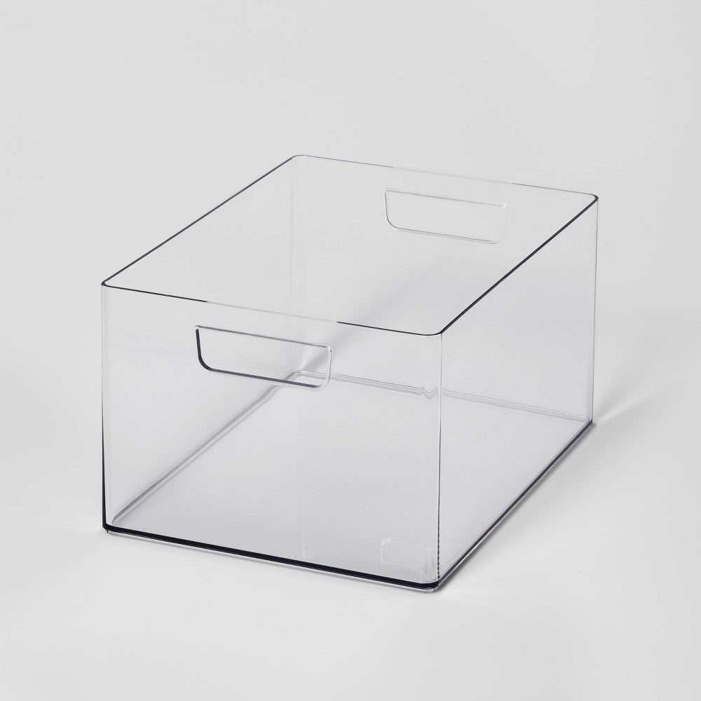 Brightroom Large Clear Bathroom Organizer Bin with Handles