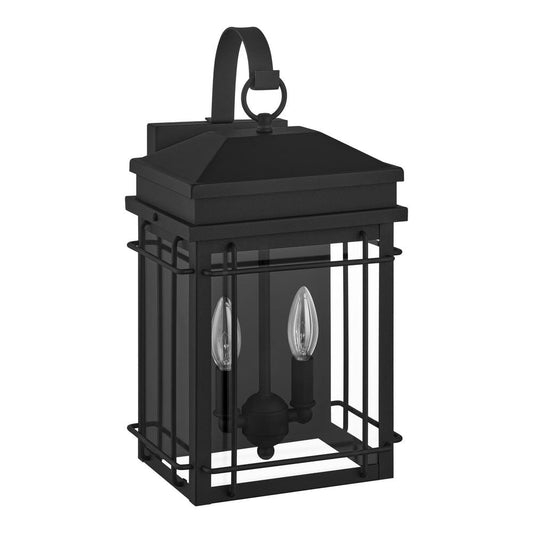 Hampton Bay Broward 17" 2-Light Black Outdoor Wall Light