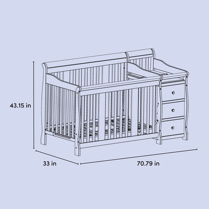 Storkcraft Portofino 5-in-1 Convertible Crib and Changer Pebble Gray