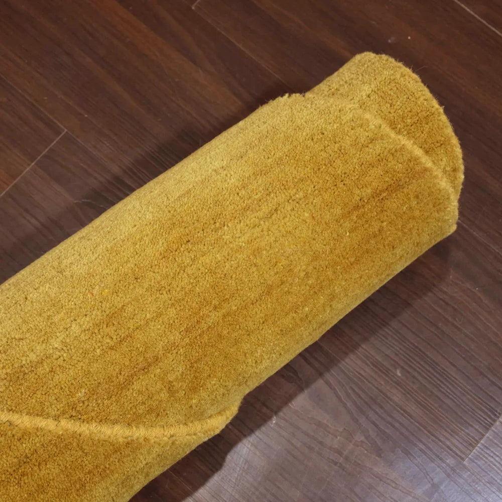 Arrel Speckled Wool-Blend Rug Round 6 ft - Gold