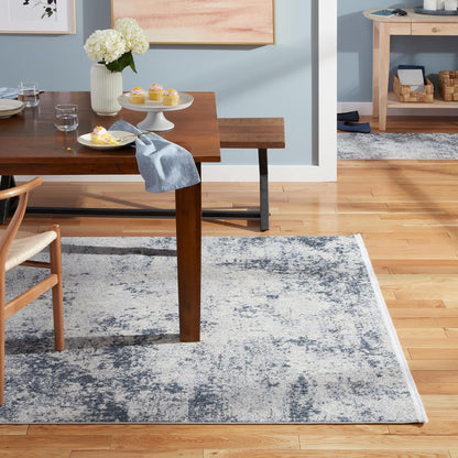 TOWN & COUNTRY EVERYDAY Rein Abstract Cloud Everwash Blue/Grey Rug, 5'2"x7'2"
