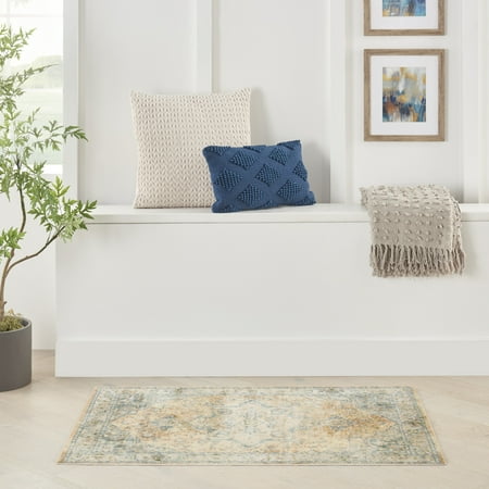 Nourison Astra Traditional Area Rug 3X5 Ft Beige Blue