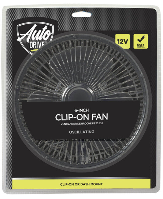 AutoDrive 12-Volt 6" Car Clip-On Dash Mount Fan, 1 Each