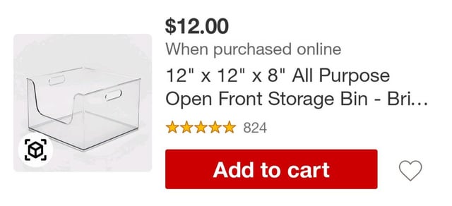 Brightroom Large Clear Bathroom Organizer Bin with Handles