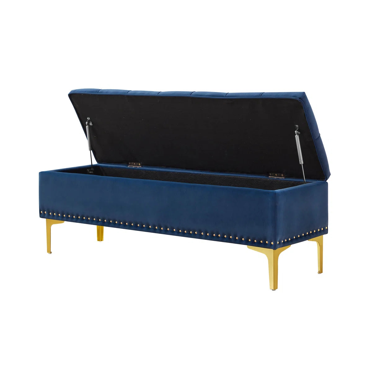 Brishaun Linen Upholstered Storage Bench - Royal Blue